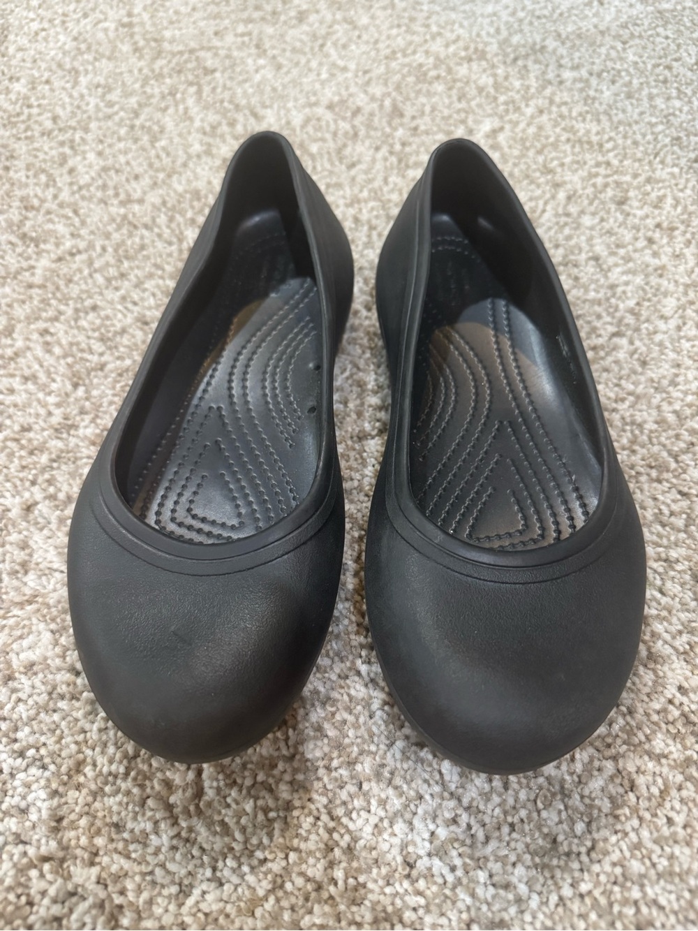 CROCS Black Ballet Flats Slip On NWOT